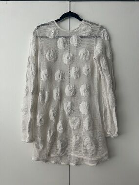 Show Me Your MuMu White Crochet Floral Open-Knit Coverup